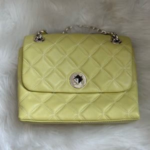 New Kate Spade quilted bag in a light green/yellow
